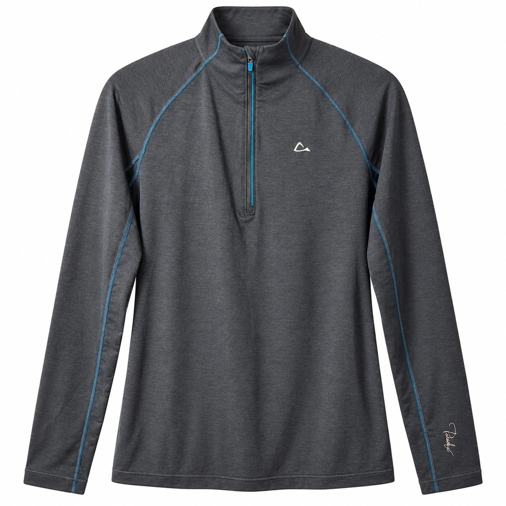 MERINO BLEND By Paradox 1/4 Zip Base Layer Top Sz S Blue Dri-Release Thumbhole